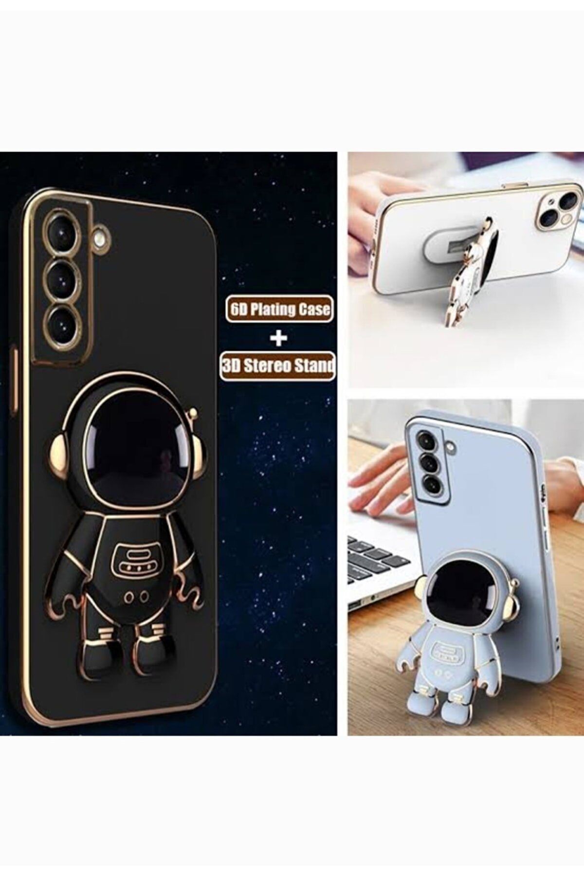 Masa Üstü Sevimli Astronot Standı Telefon Tutucu Yapışkan Özelliği Telefon Kılıfına Yapıştırılır 4