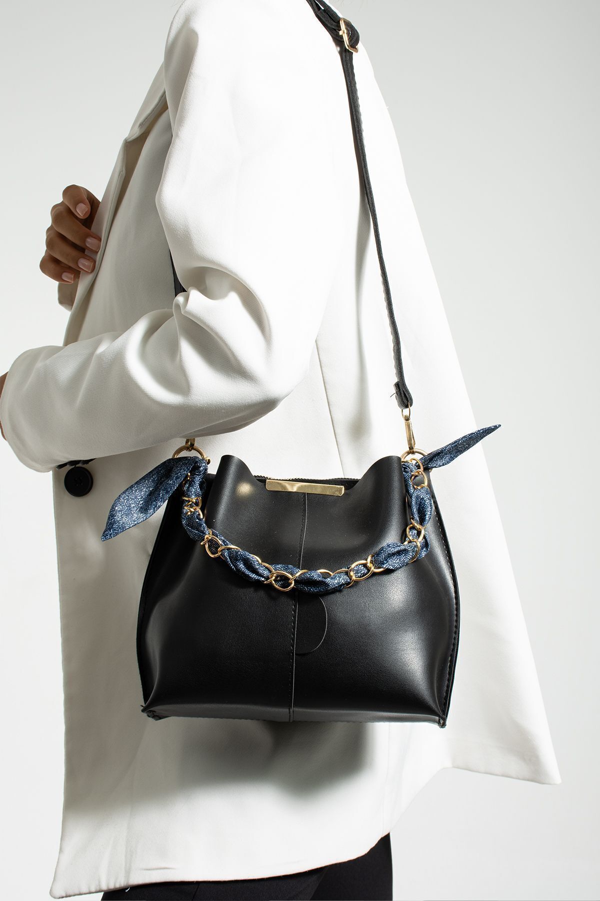peau douce avec une chaîne à écharpe 3 sac à main et à épaule