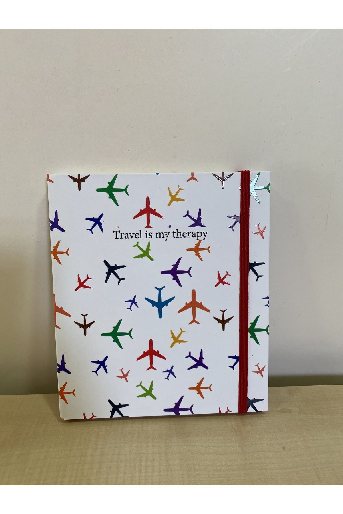 4nio-Airplane Square Elastic Textured Lined Notebook 1
