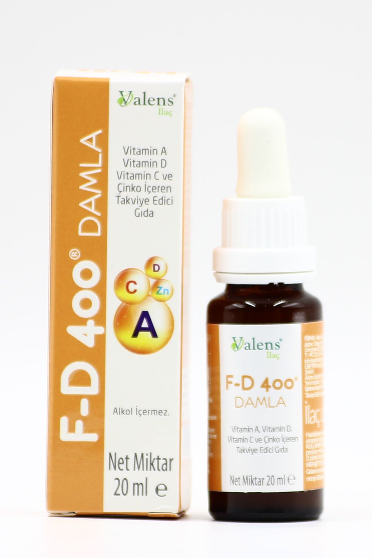 Valens-F-D 400 - Drop 20mL + AdvitaL L+ Arginine 150mL Super Vitamin anD Mineral Syrup Set 3