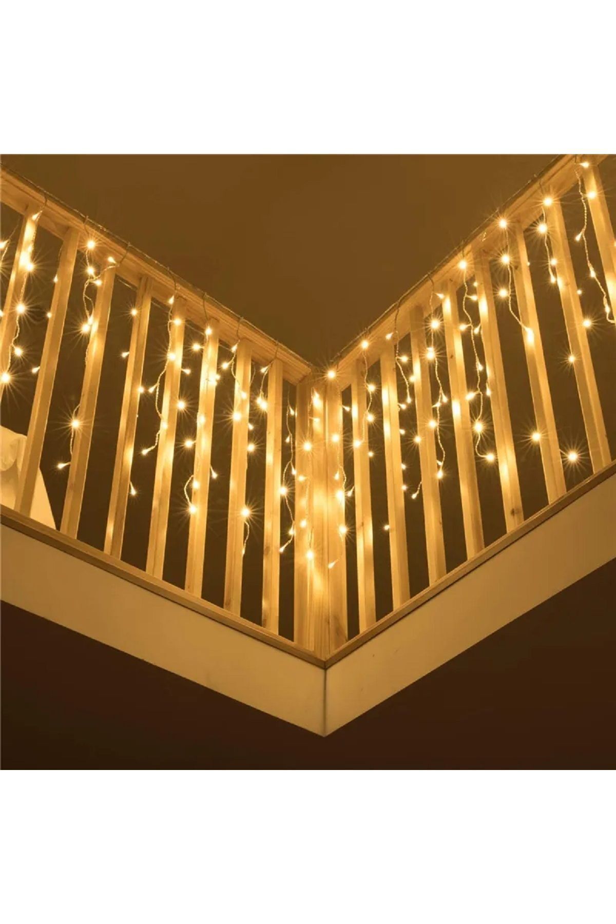 MENFRY-Fringe Curtain LED 4 Meters 96 Pieces of Light 19 Fringe 8 Modes Animated Add-on Plug 6