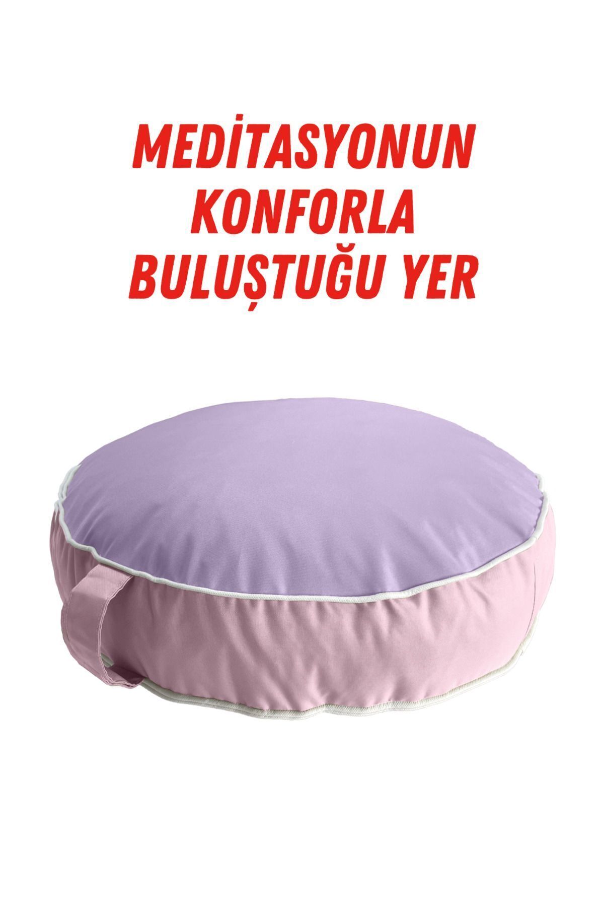 Indoor & Outdoor Meditation Cushion Water Repellent Fabric Yoga Cushion with Zipper UV Sun Resistance Lilac Pink