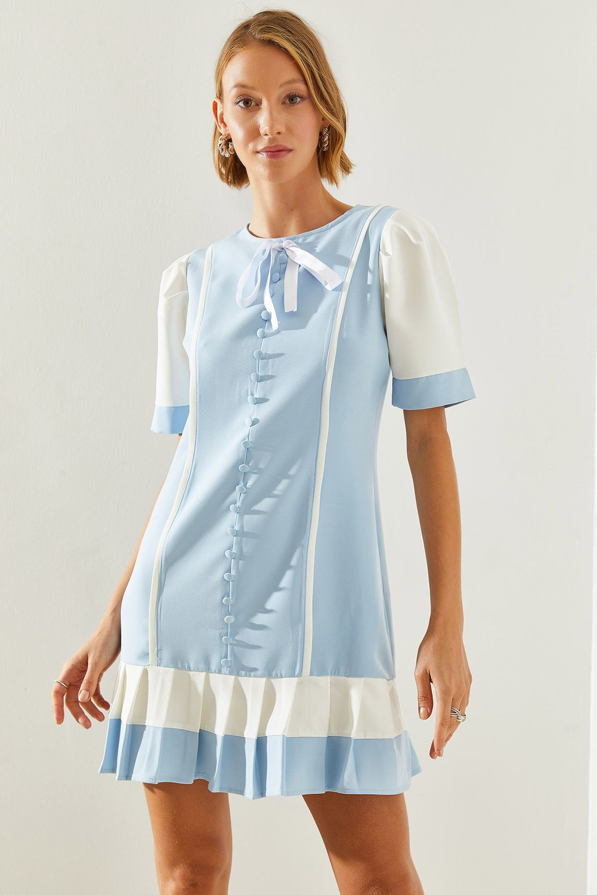 Bianco Lucci-Rochie de damă cu detaliu cu fundă și fermoar ascuns - 21192 60251644 2
