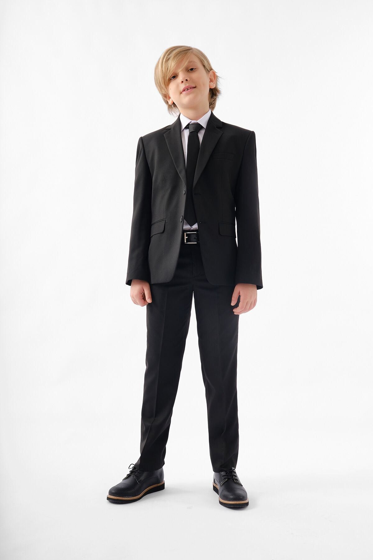 Doctor junior-Boy's Black Gabardine Suit 1