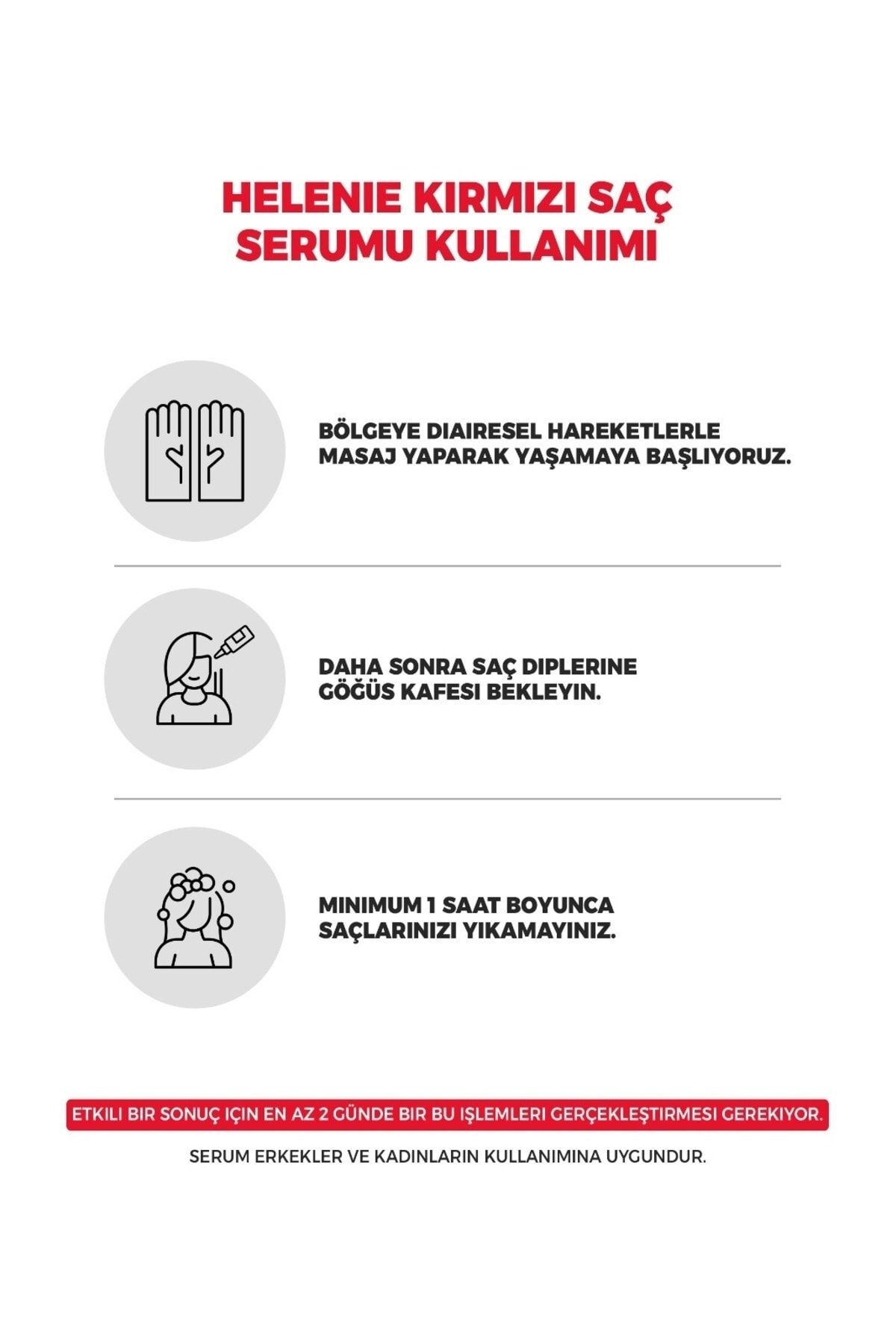 Helenie Kırmızı Saç ve Sakal Çıkartıcı Bakım Serumu 50 ml + Dermaroller 0,5mm — HCS005 — تصویر 6 از 6