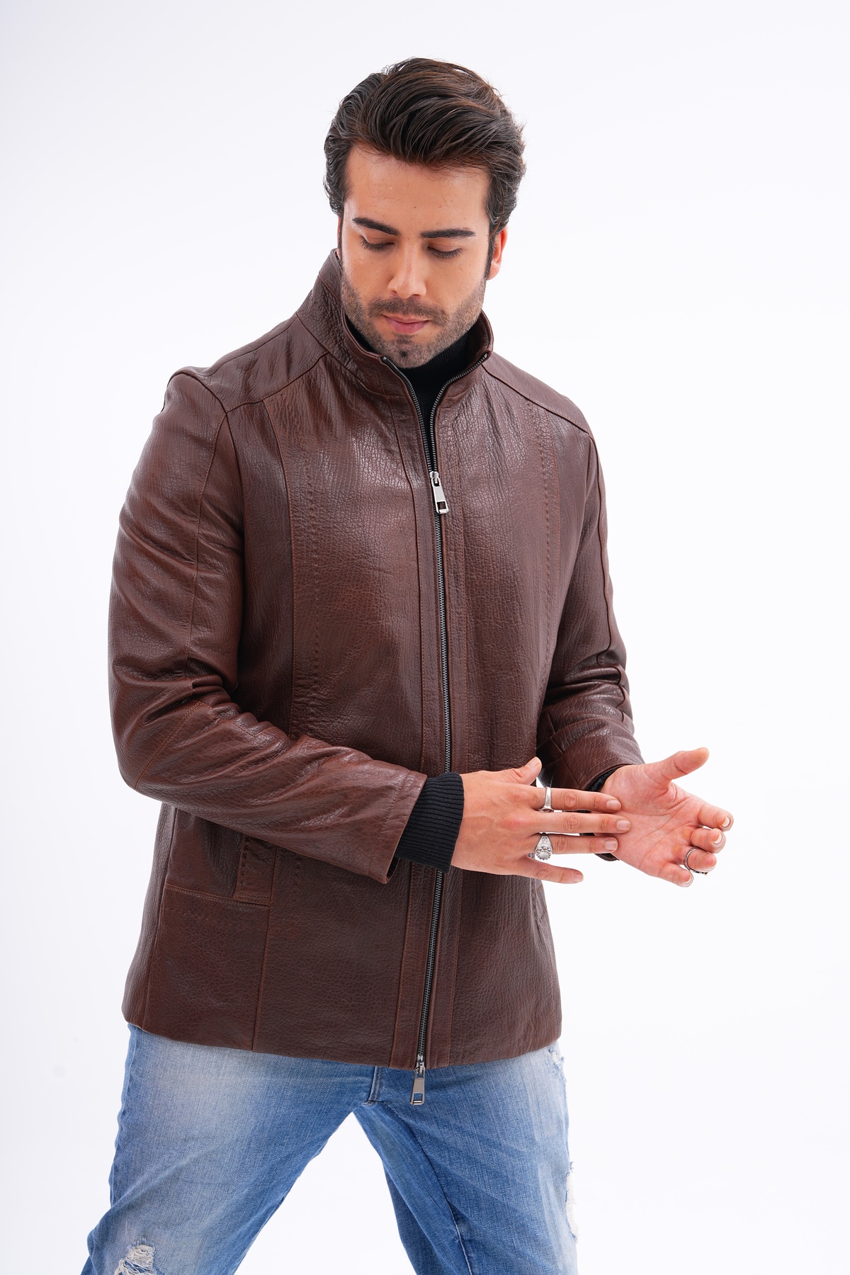  کاپشن چرمی مردانه