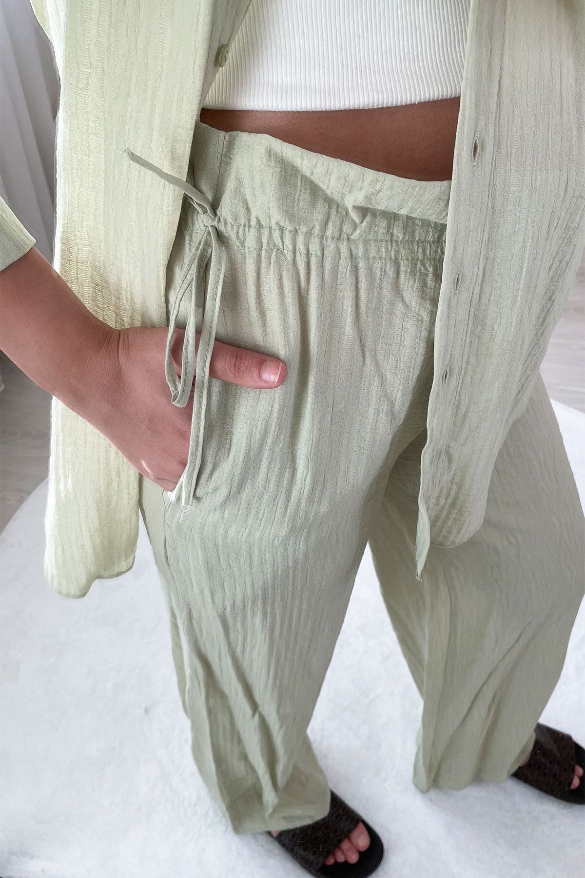KAIZENCO-Mint Green Linen Suit Set 4