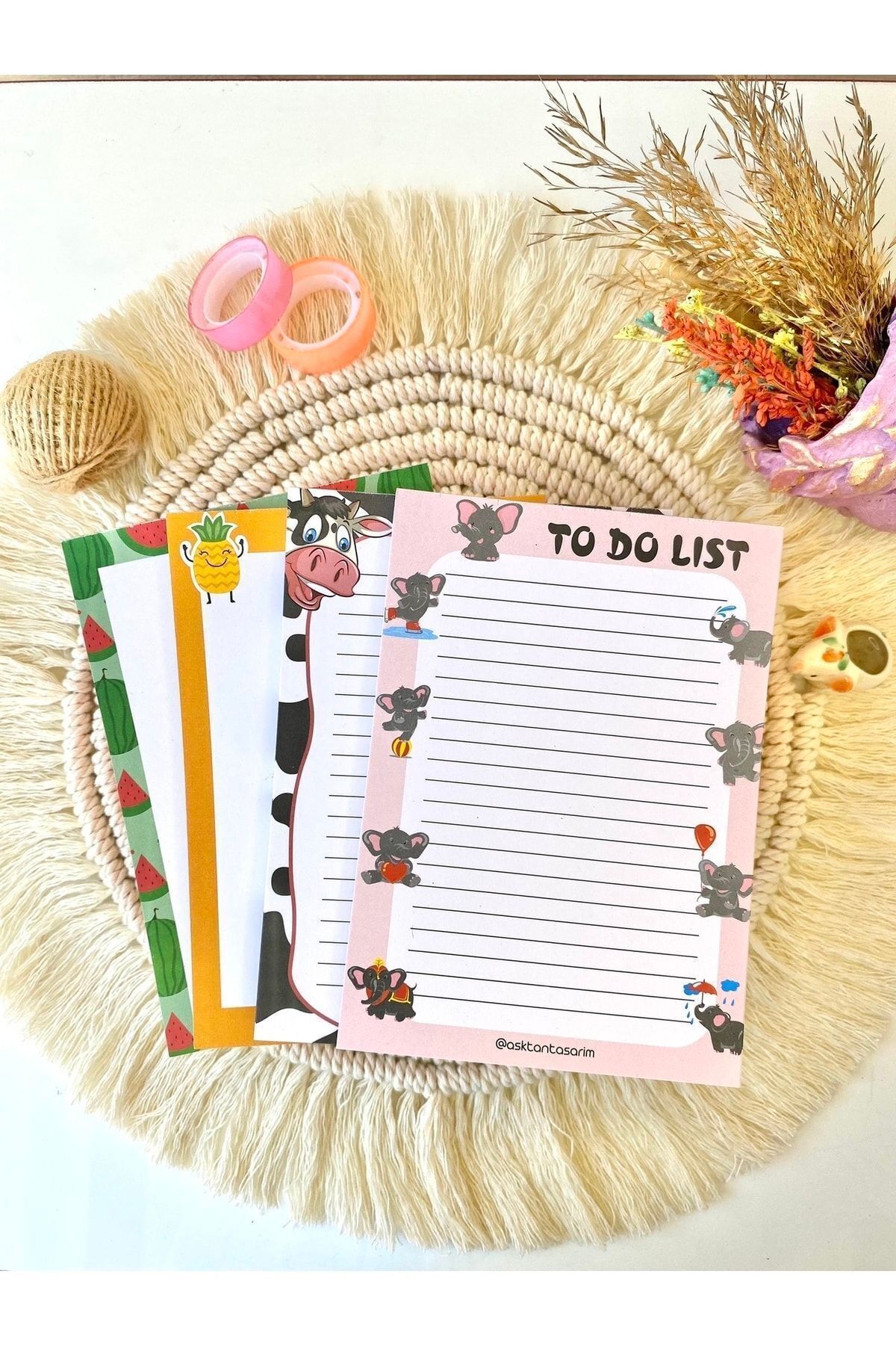 Aşktan Basım Hizmetleri Aşktan Basım 4lü Note Pad To Do List Bloknot 10x14 cm