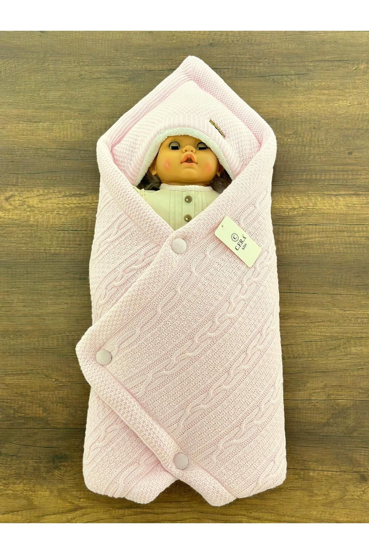 CFRA Pembe Triko Kundak Battaniye/ 3 Lü Mendil Hediyeli fotoğrafı 3 (önizleme)