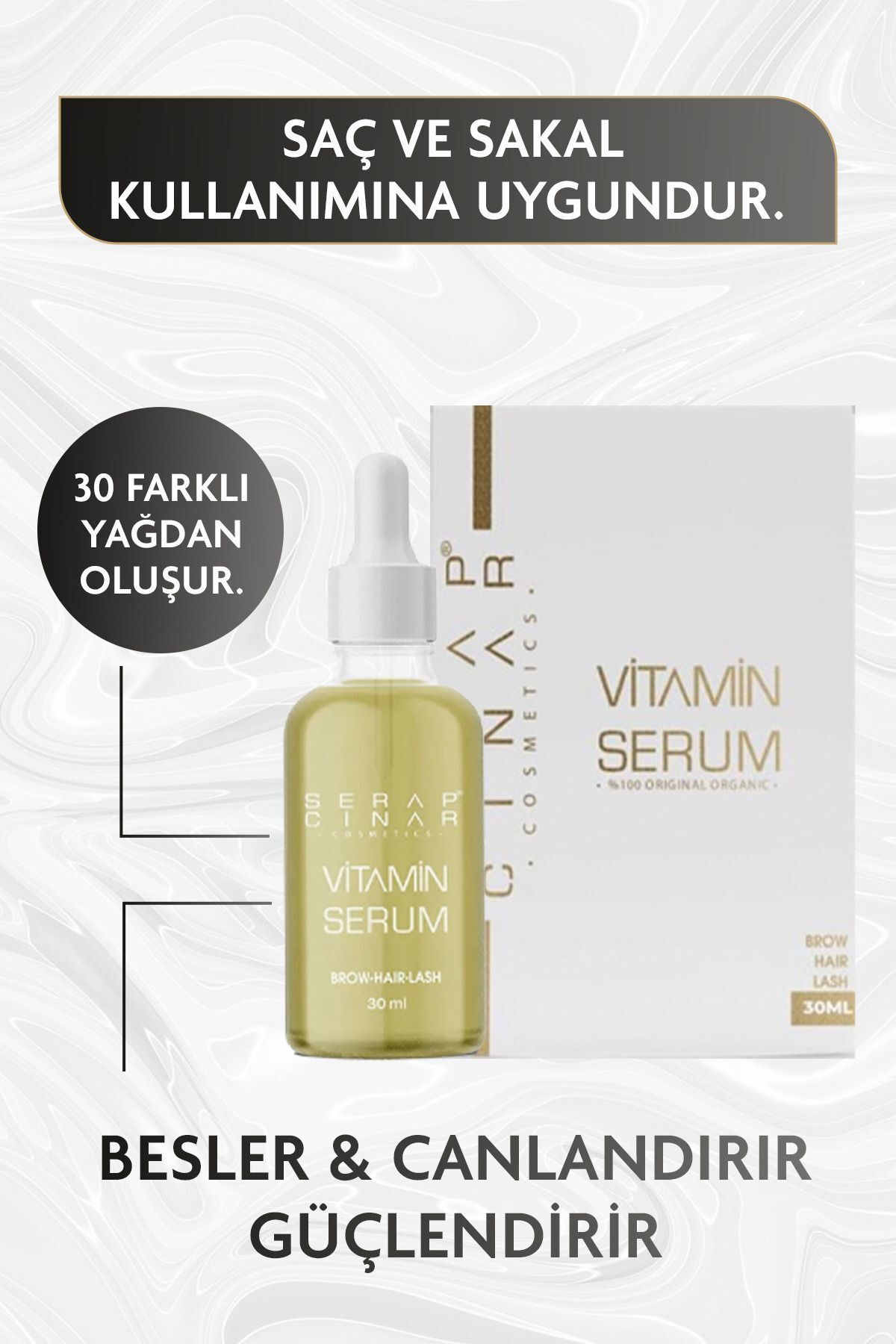 Saçkıran & Sakal Kıran Alopesi Etkili Vitamin Serum 30ml Erkeklere Özel