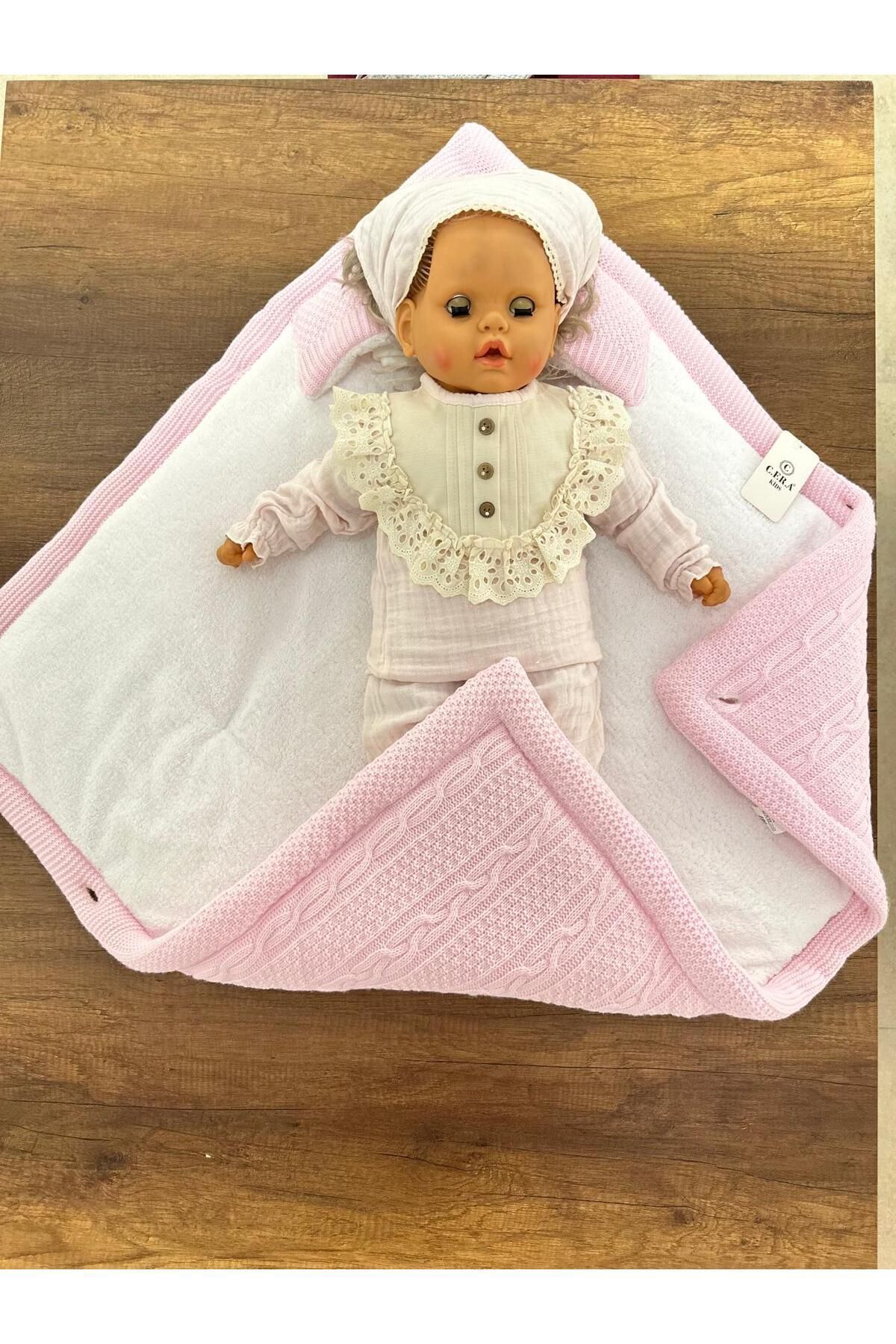 CFRA Pembe Triko Kundak Battaniye/ 3 Lü Mendil Hediyeli fotoğrafı 7 (önizleme)