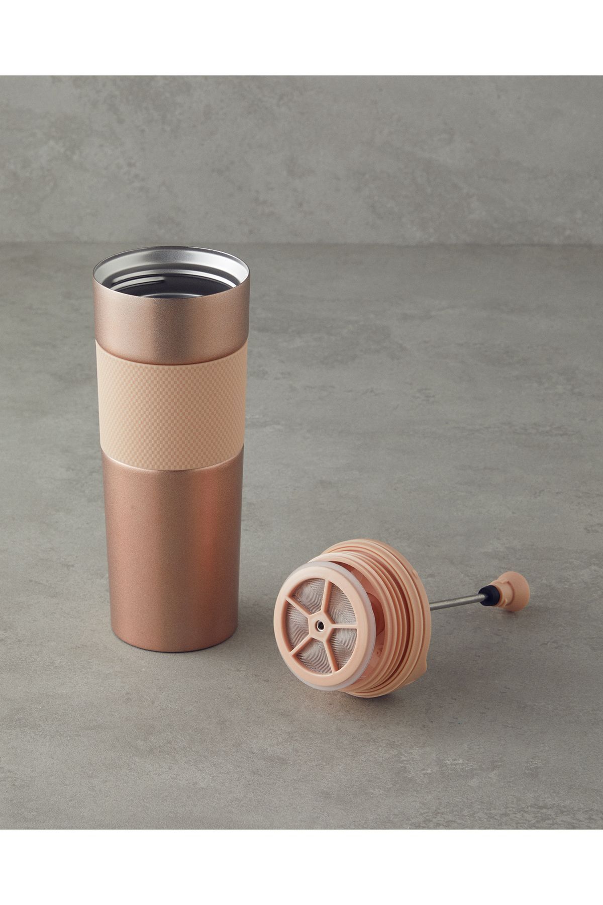 فلاسک صورتی Glow Steel French Press Travel Lib 450 میل English Home