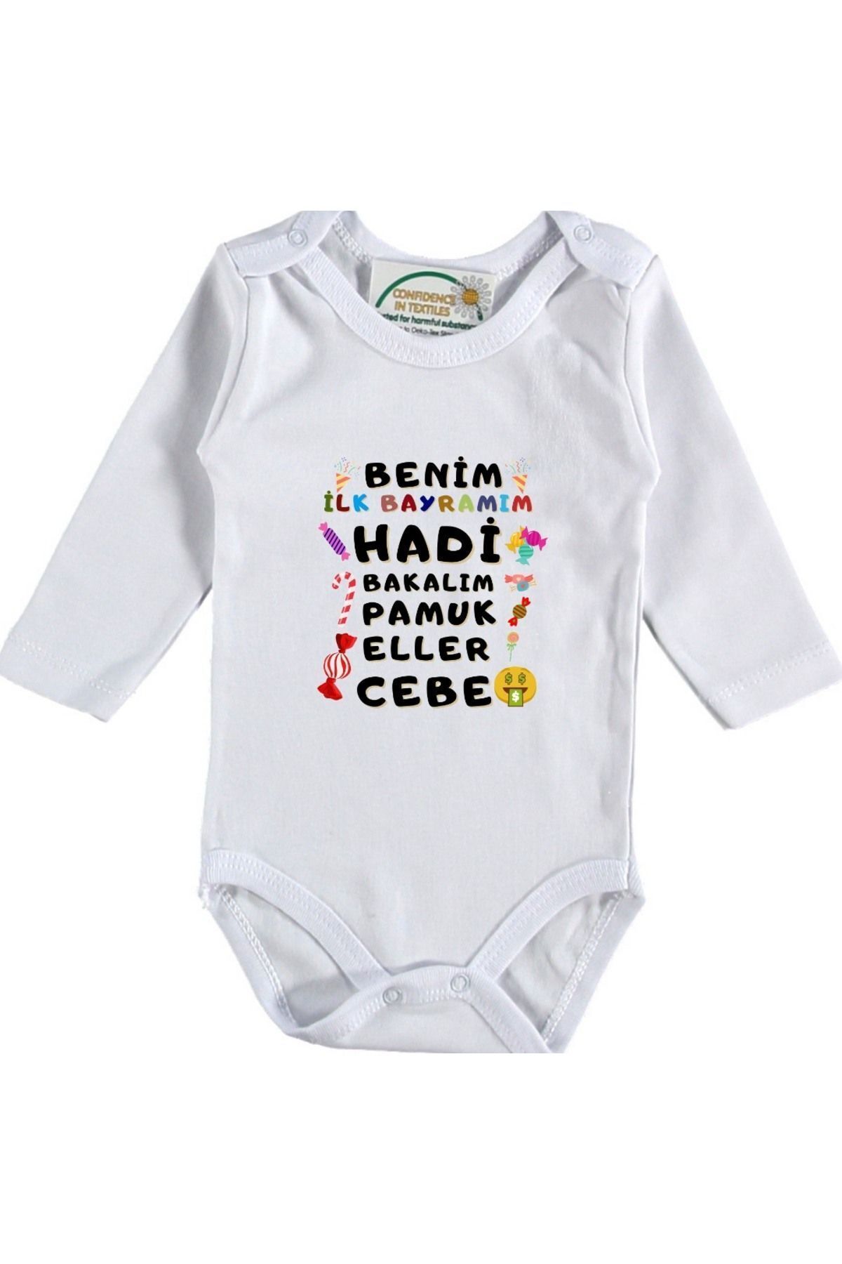 My First Feast Let's See Baby Bodysuit with Cotton Hands in Pockets