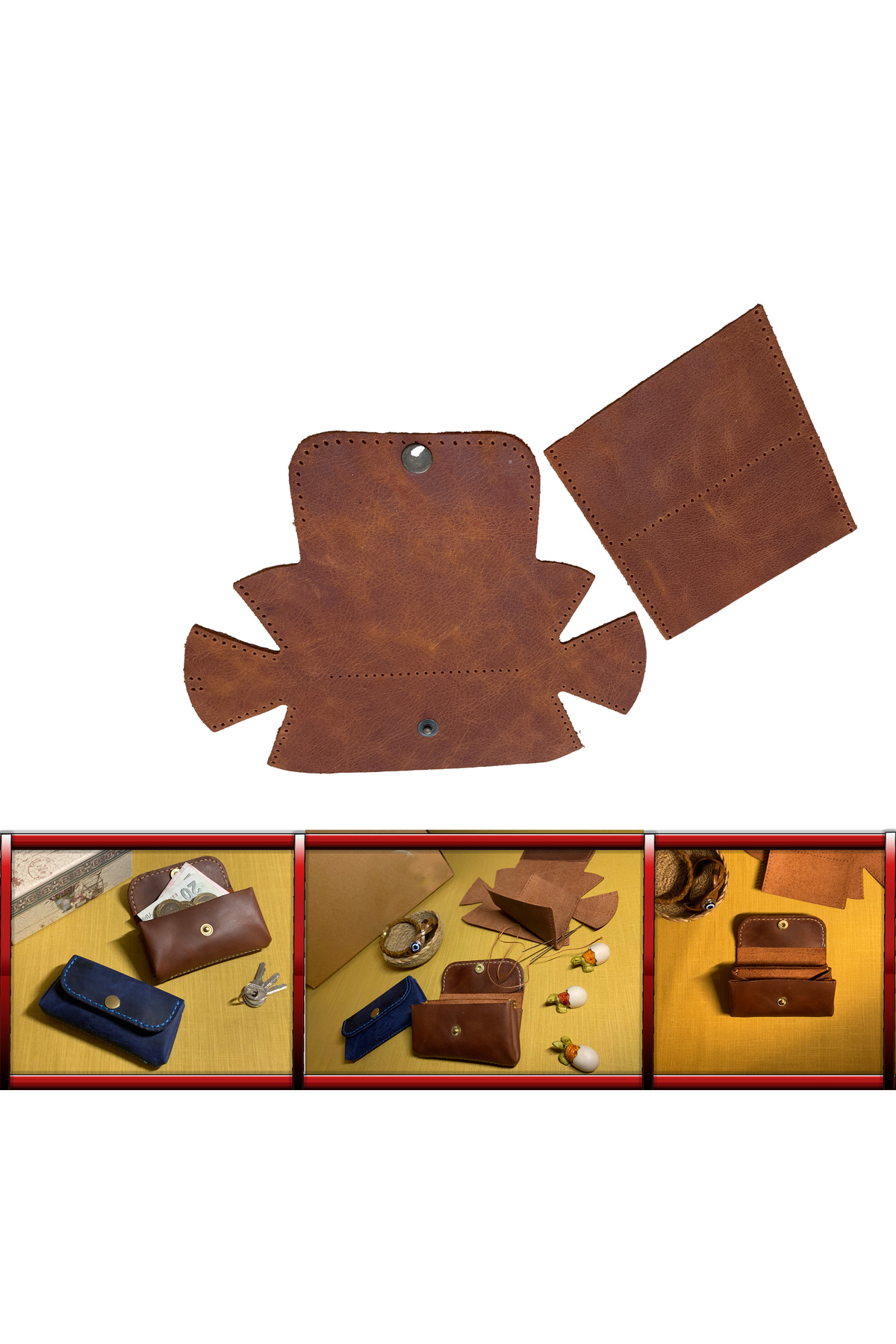 DIY Ready Cut Piece Leather Crazy Leather For Making Small Women Wallet