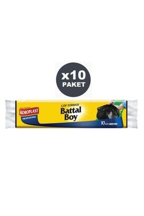 Profesyonel Battal Boy Siyah Çöp Torbası 10'lu X10 Paket (72x95cm) KBTTLX10