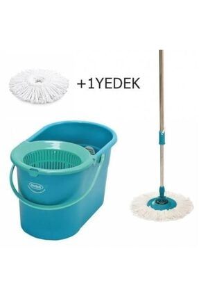 Motek Fix Mop Temizlik Kovası Temizlik Seti+extra 1ad Yedek Püskül MOP+ELDİVEN+YEDEK