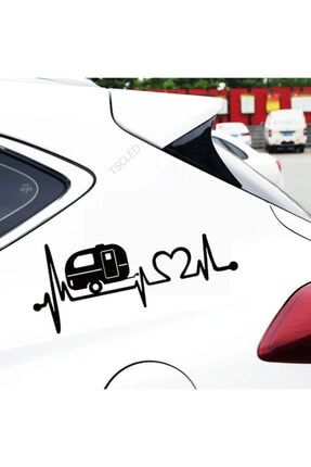 Karavan Aşk Kalp Atışı Araba Sticker Camper EyM25