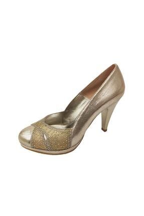 Kadın Altın Renk Platform Topuklu Abiye Ayakkabı 445o15K00011