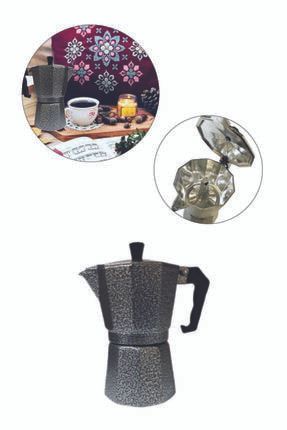Ocaküstü Desenli Gri Moka Pot 6 Fincanlık Kahve Espresso Cezvesi Desenli 2343423-23434