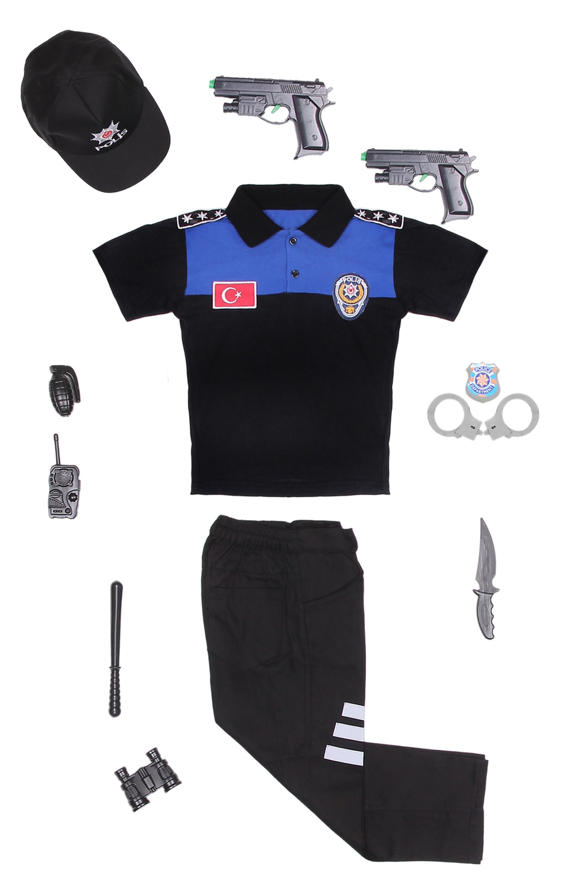 Unisex Polo Collar Turkish Civil Society Police Costume Children's Outfit Toy-a2 Fbrklj927