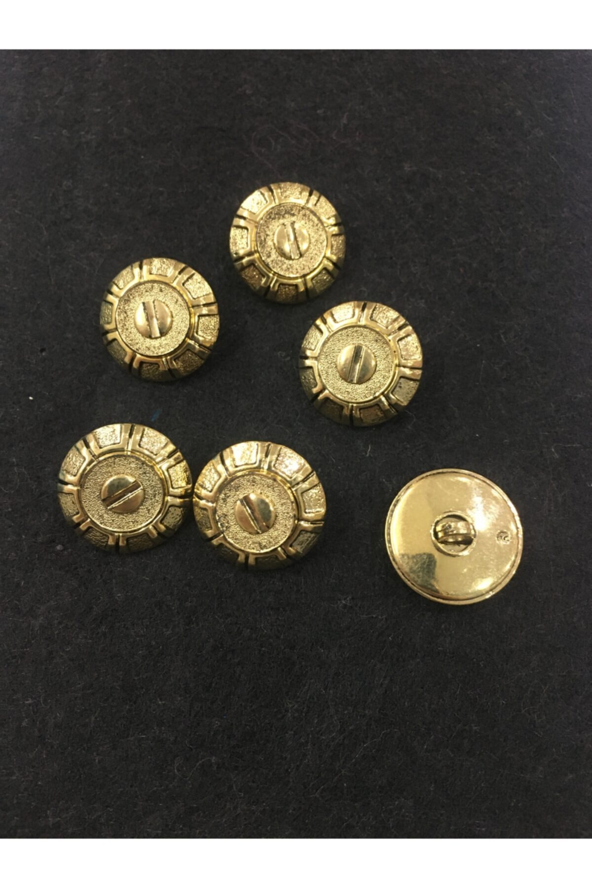 Metallized Trench Coat Button 6 Pieces with Screw in the Middle Model