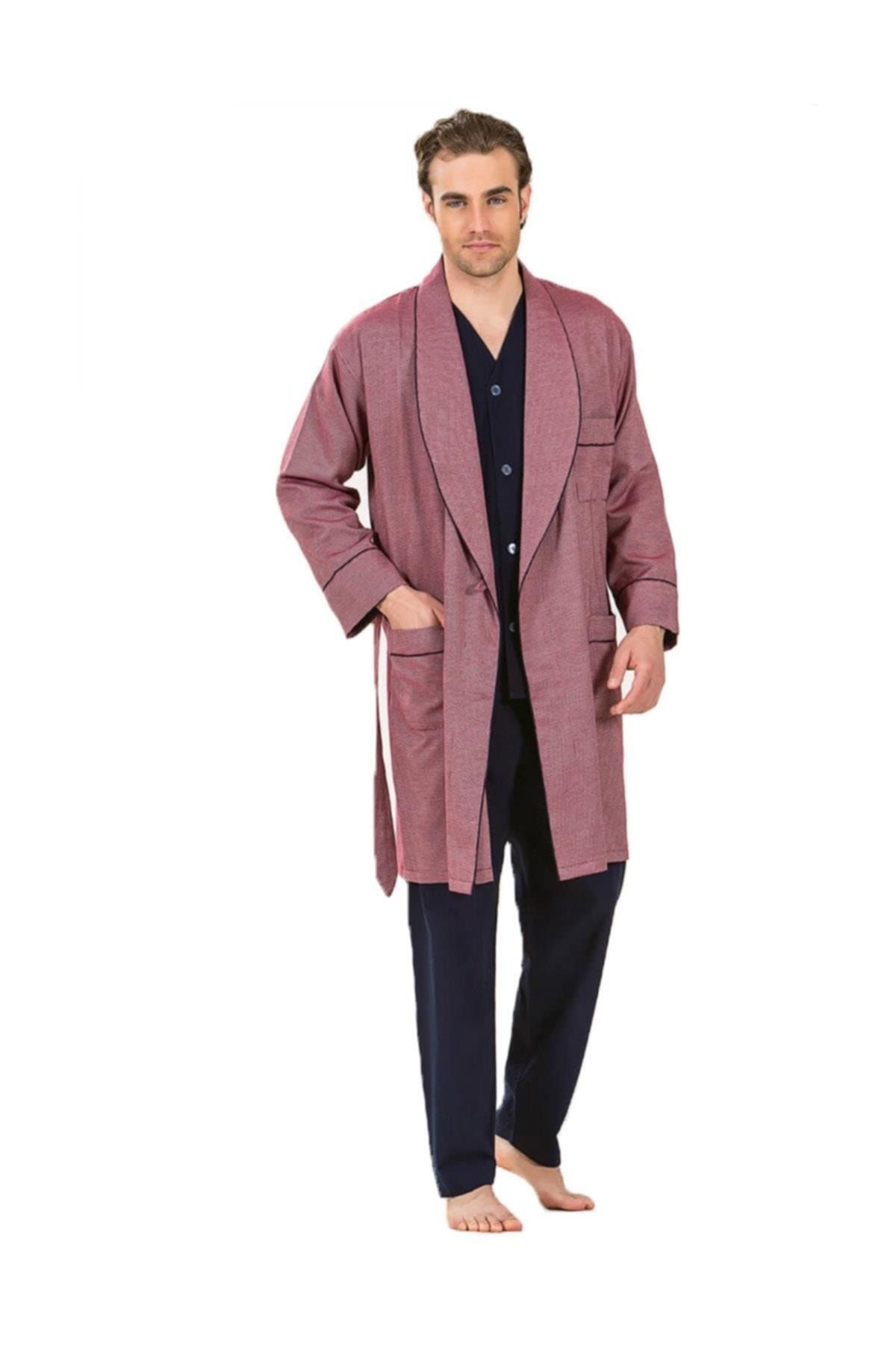 ست پیژامه قرمز مردانه لباس خواب دامات 5 5525 Pierre Cardin