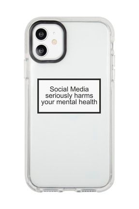Iphone 12 Beyaz Kenarlı Anti Shock Social Media Influencer Telefon Kılıfı IP12LK-025