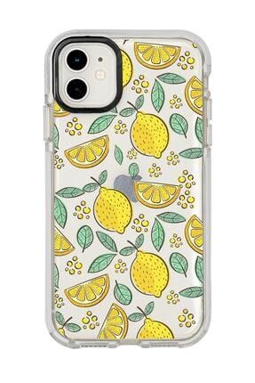Iphone 12 Mini Limon Desenli Candy Bumper Silikonlu Telefon Kılıfı MC12MCBTS71