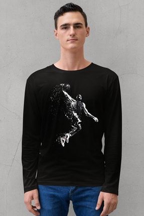 Erkek Siyah Pro Smaç Bisiklet Yaka Uzun Kollu Penye T-shirt 1M2BM231AS