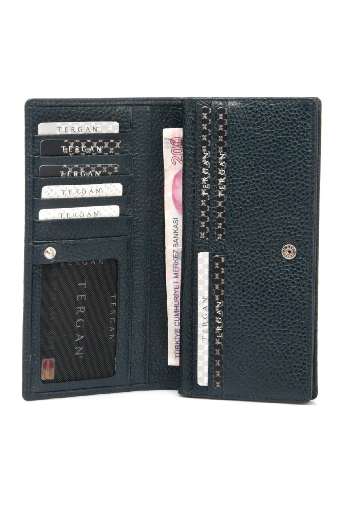 Tergan-Navy Blue Leather Women's Wallet 05685a38 3