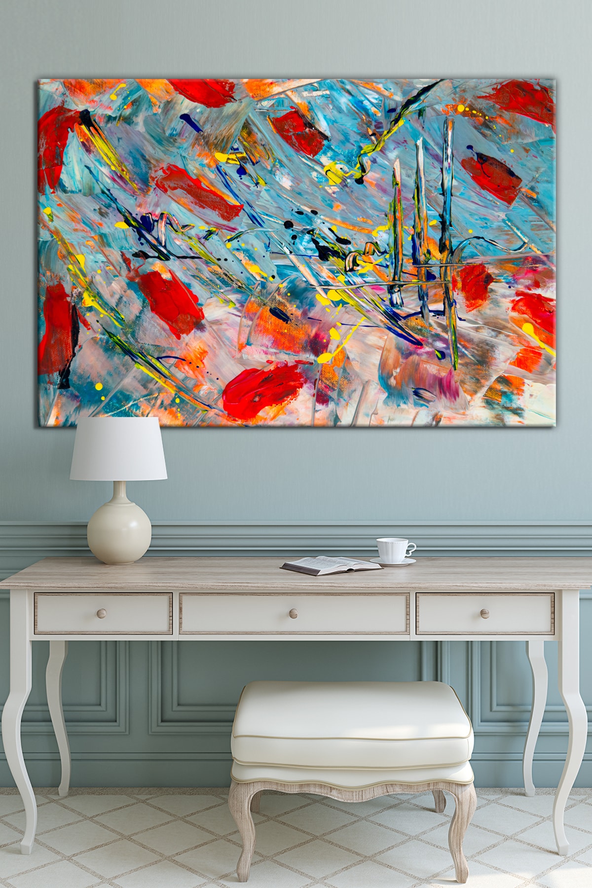 Gelincik Yağlıboya Efektli Sanatsal Kanvas Tablo 8 Farklı Ölçü