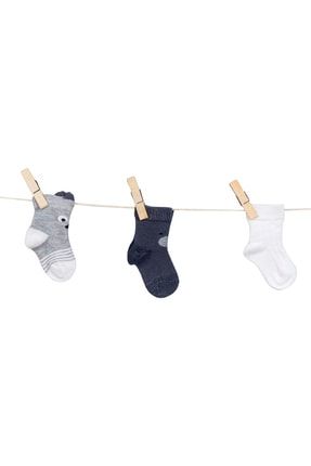 Erkek Bebek Dikişsiz 3lü Çorap 0-36 Ay Azzc35560 mnk04872