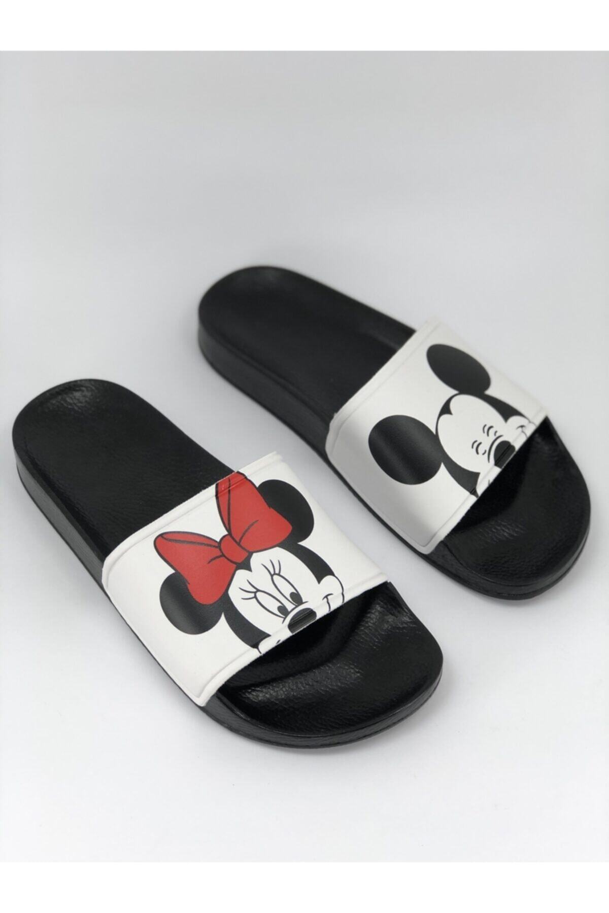 AKBAŞ-Mickey and Mouse Printed Women's and Girls' Slippers 2