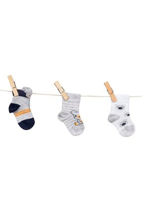 Erkek Bebek Dikişsiz 3lü Çorap 0-36 Ay Azzc35561 AZZC35561