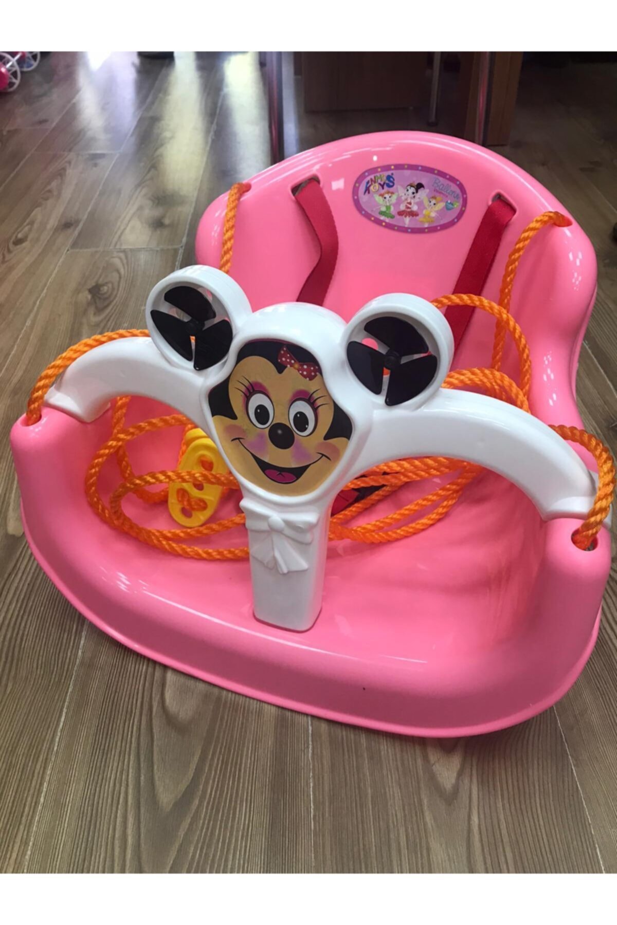 Genel Markalar Bebek Salıncağı Çocuk Salıncağı Ipli Salıncak Rüzgar Gülü Emniyet Kemerli Salıncak fotoğrafı 2 (önizleme)