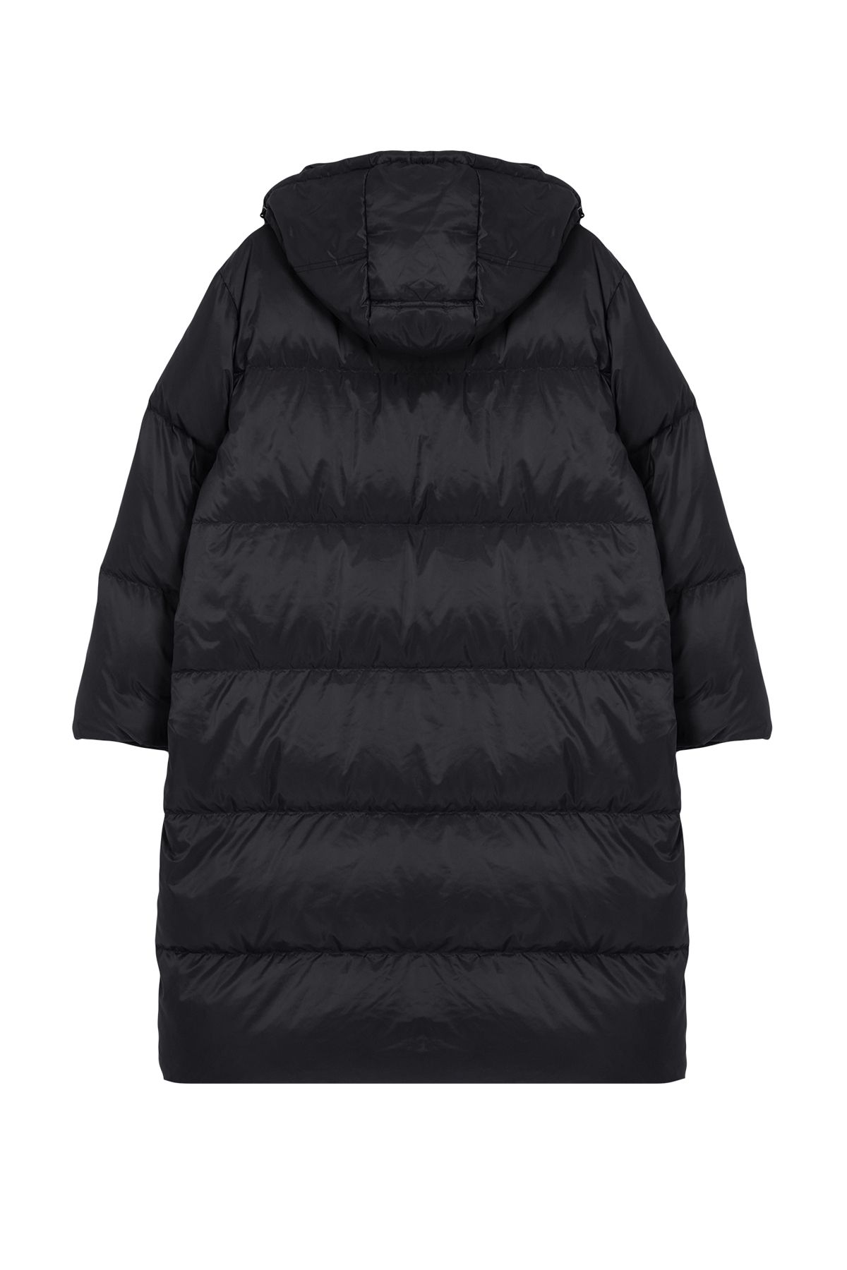 Trendyol Collection-Długa kurtka puchowa - WaTer RepellenT, gęsie pióro, czarna, oversize TWOAW25MO00103 7