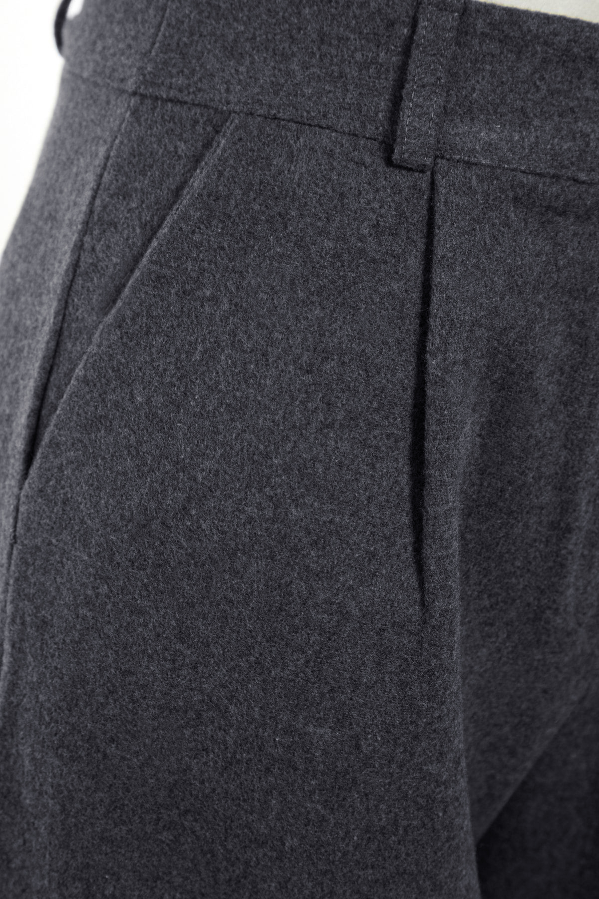 Trendyolmilla  Antrasit Wide Leg/Geniş Paça Yüksek Bel Dokuma Pantolon TWOAW23PL00302 - Görsel 3