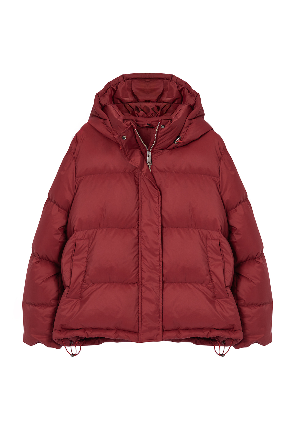 Trendyol Collection-Übergroße Steppjacke in ClareT-Rot – Kapuze, Gänsefedern, wasserabweisend TWOAW25MO00102 6