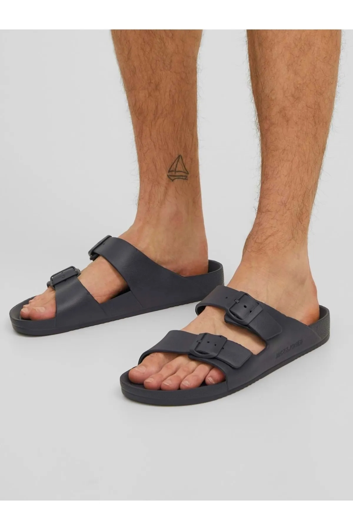 دمپایی مردانه آنتراسیت Jfwcroxton مدل Noos - کد 12204004 جک اند جونز دمپایی Jack & Jones