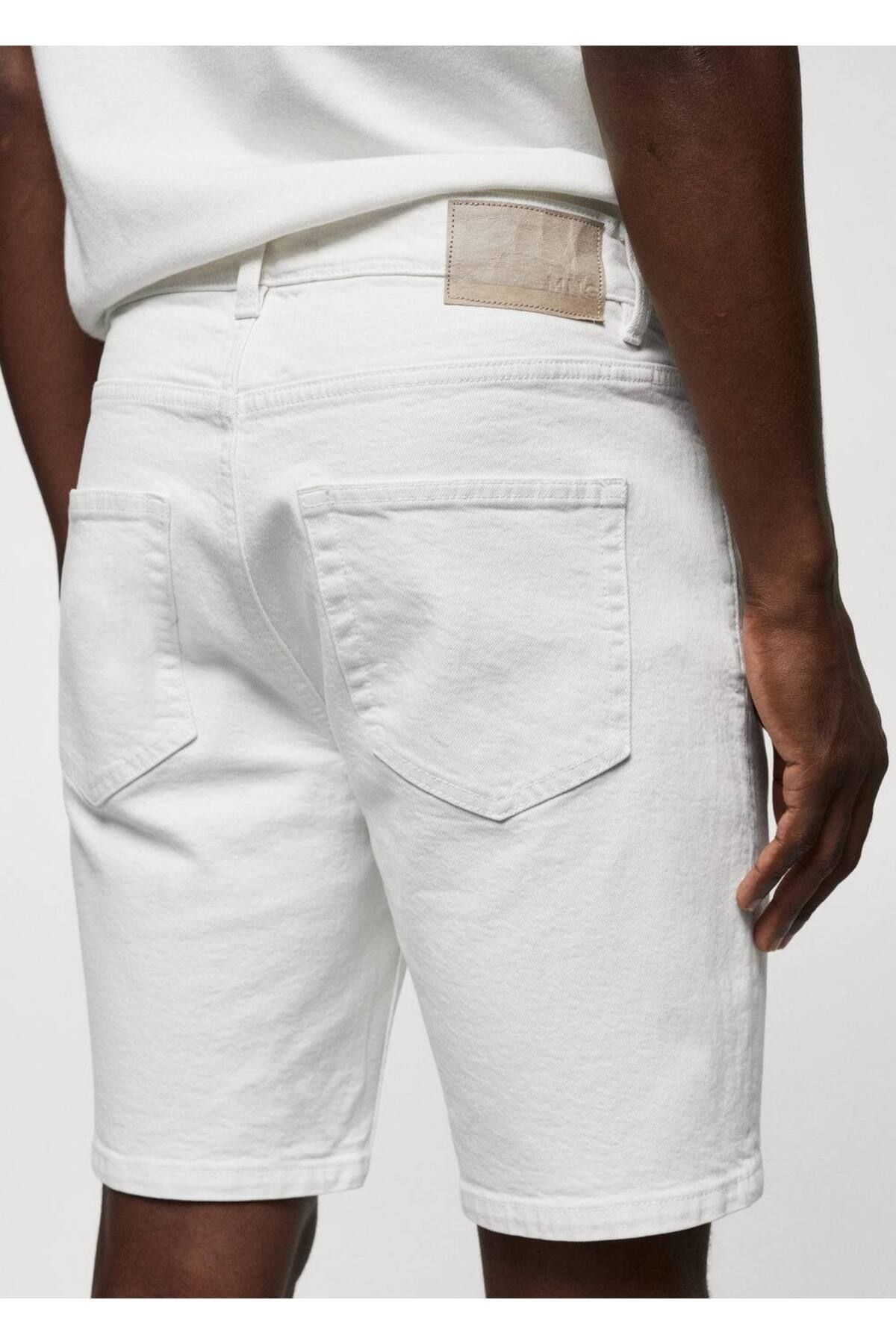 MANGO Man-Regular fit denim bermuda shorts 8