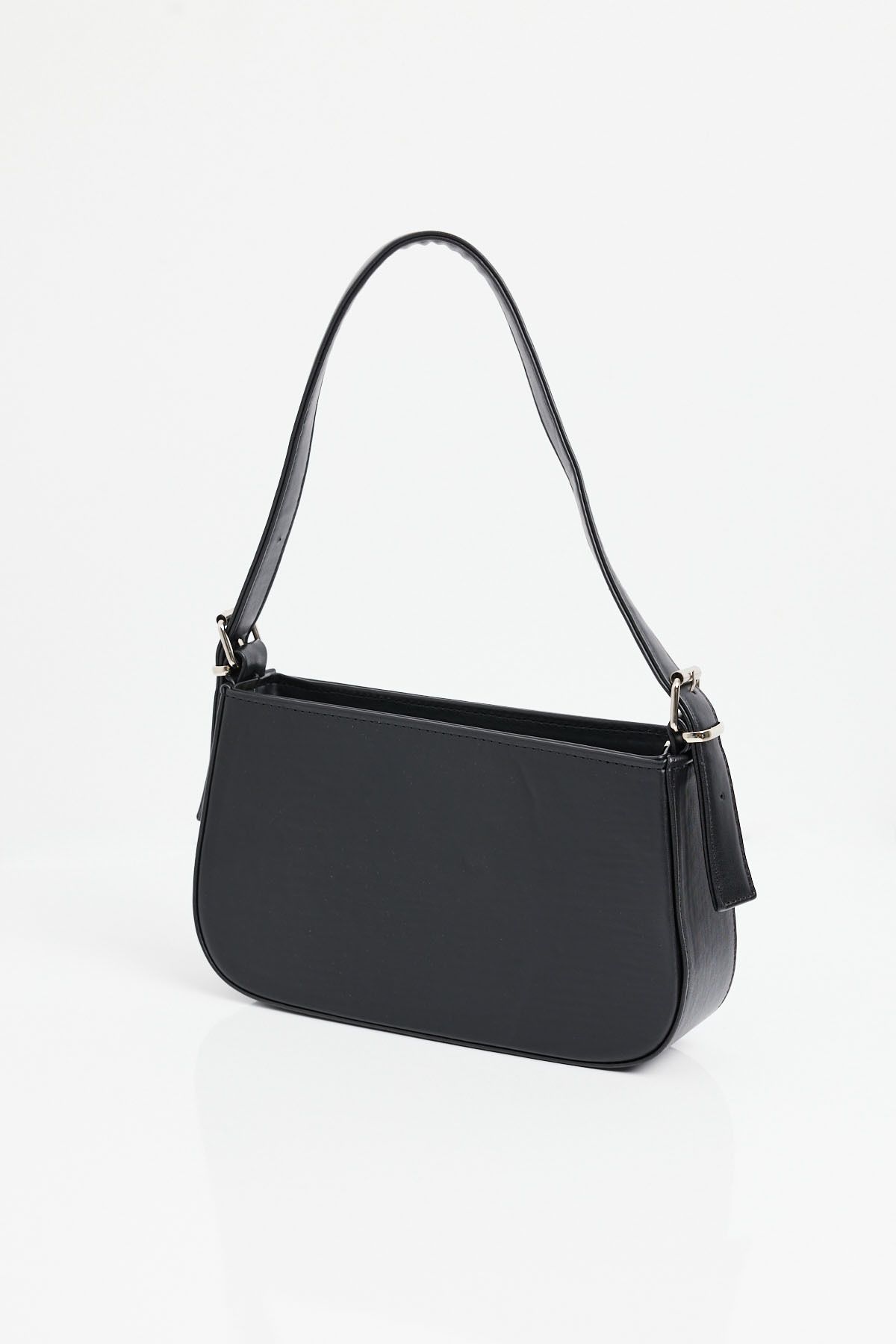 Bigdart-010172 Black Plain Baguette ShoulDer Bag 4