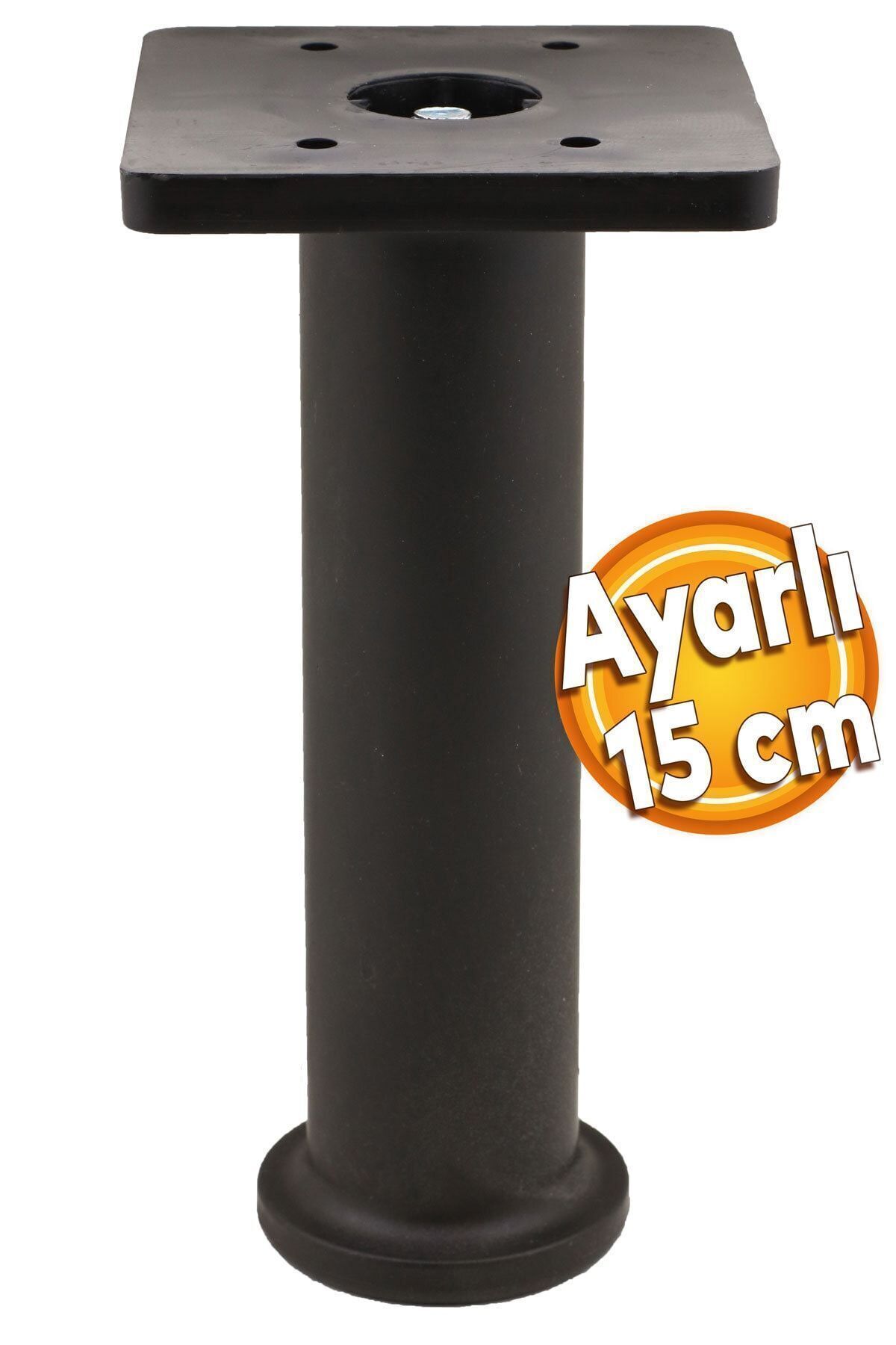 Badem10 Ayarlı Destek Ayağı Mobilya Kanepe Koltuk Yükseltici Ayarlanabilir 15 Cm Siyah Yükseltme Ayakları