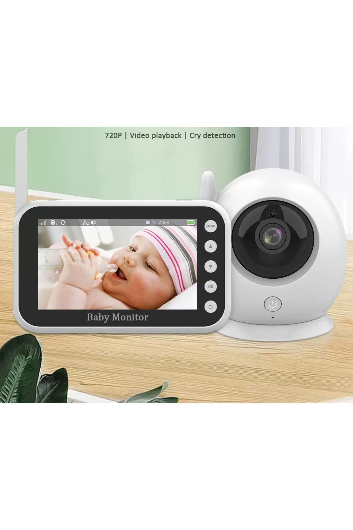 asua LCD Ekranlı Gece Görüş Bebek Bakıcı Monitörü Bebek İzleme Kamerası Oda Sıcaklığı Kontrollü Kablosuz fotoğrafı 2 (önizleme)
