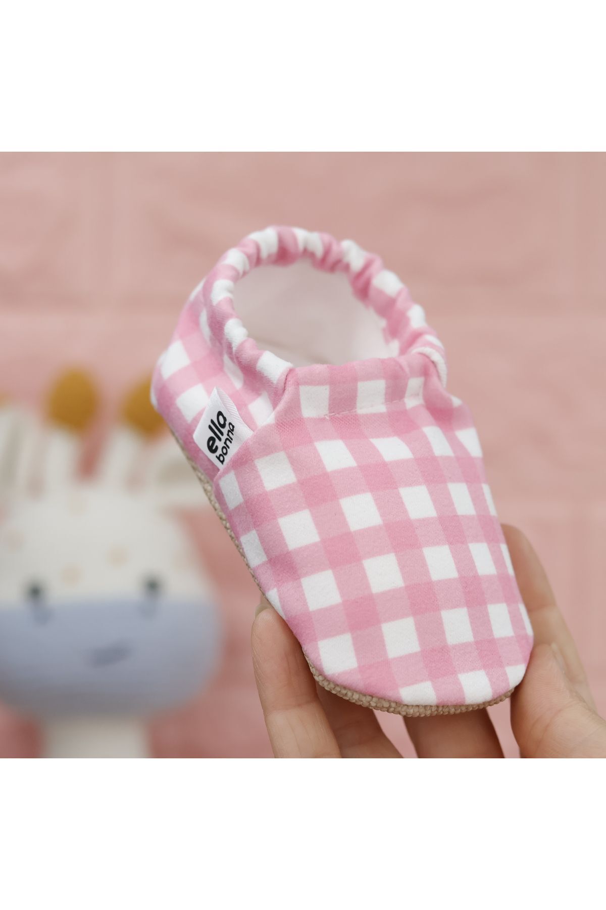 Ella Bonna-Rosa gestreifte Babyschuhe mit rutschfester Sohle, Heimstiefel, Hausschuhe, Kinderzimmerschuhe, Hausschuhe 5