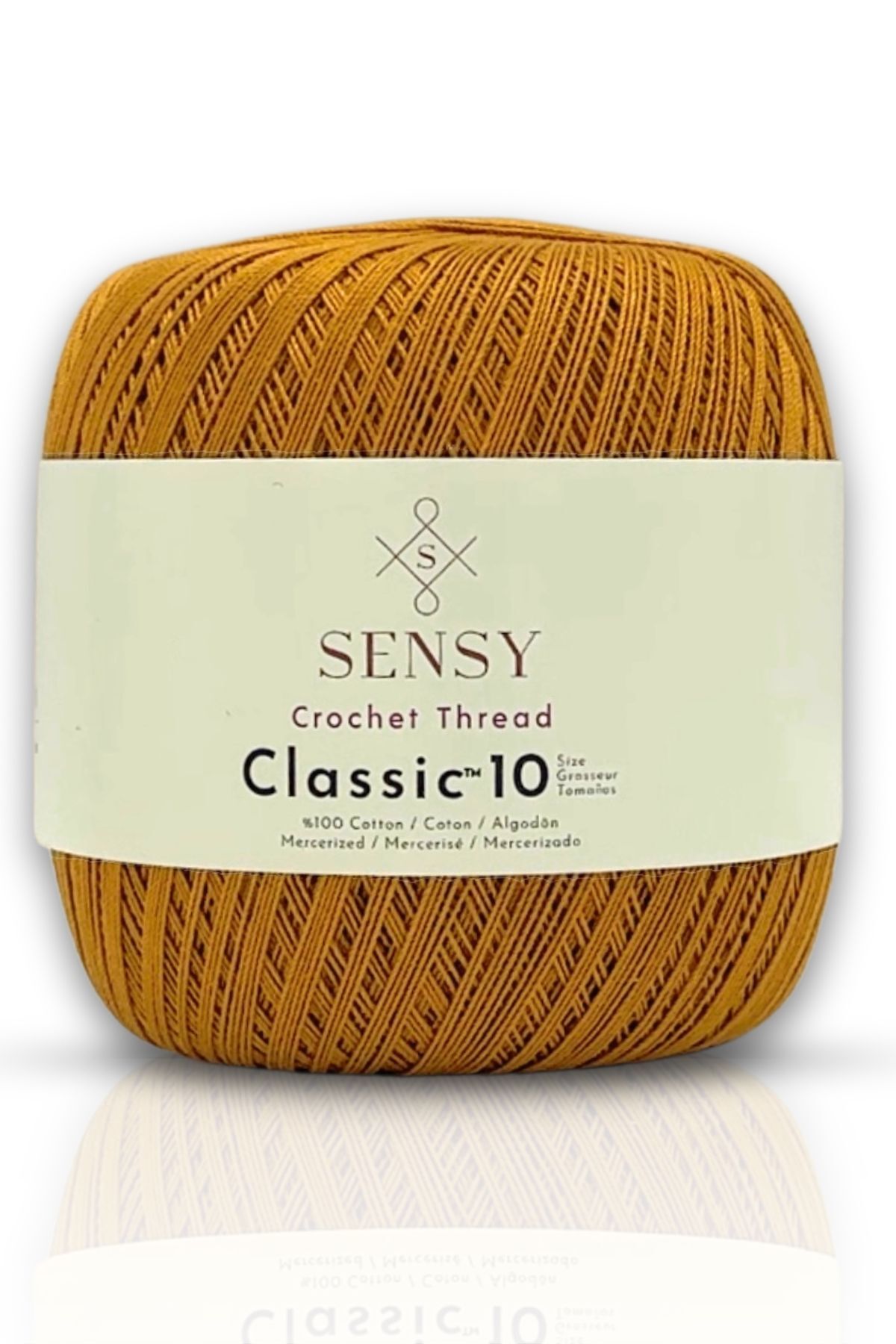 Classic 10 Crochet Yarn 100% Mercerized Cotton Knitting Yarn, Lace Yarn Giza Corn Cotton Mustard