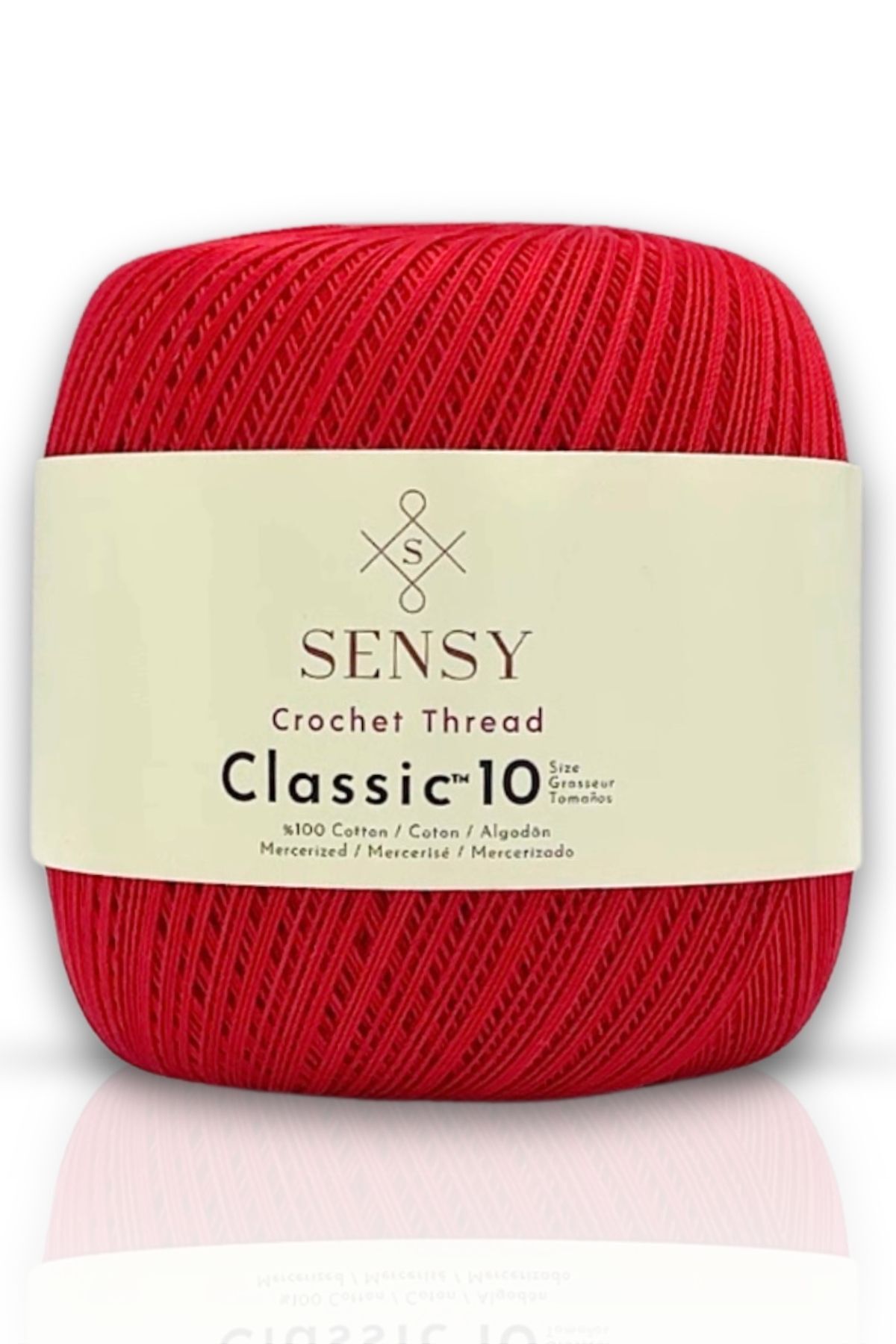 Classic 10 Crochet Yarn 100% Mercerized Cotton Knitting Yarn, Lace Yarn Giza Corn Cotton Red