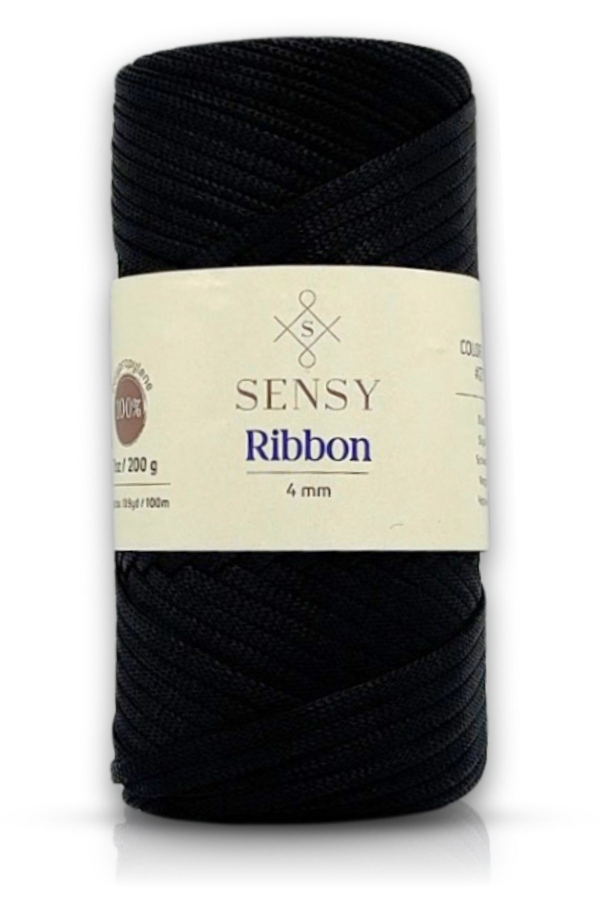 Premium Ribbon Polyester Ip 200 gr Polyester Ribbon Makrome Ipi Siyah