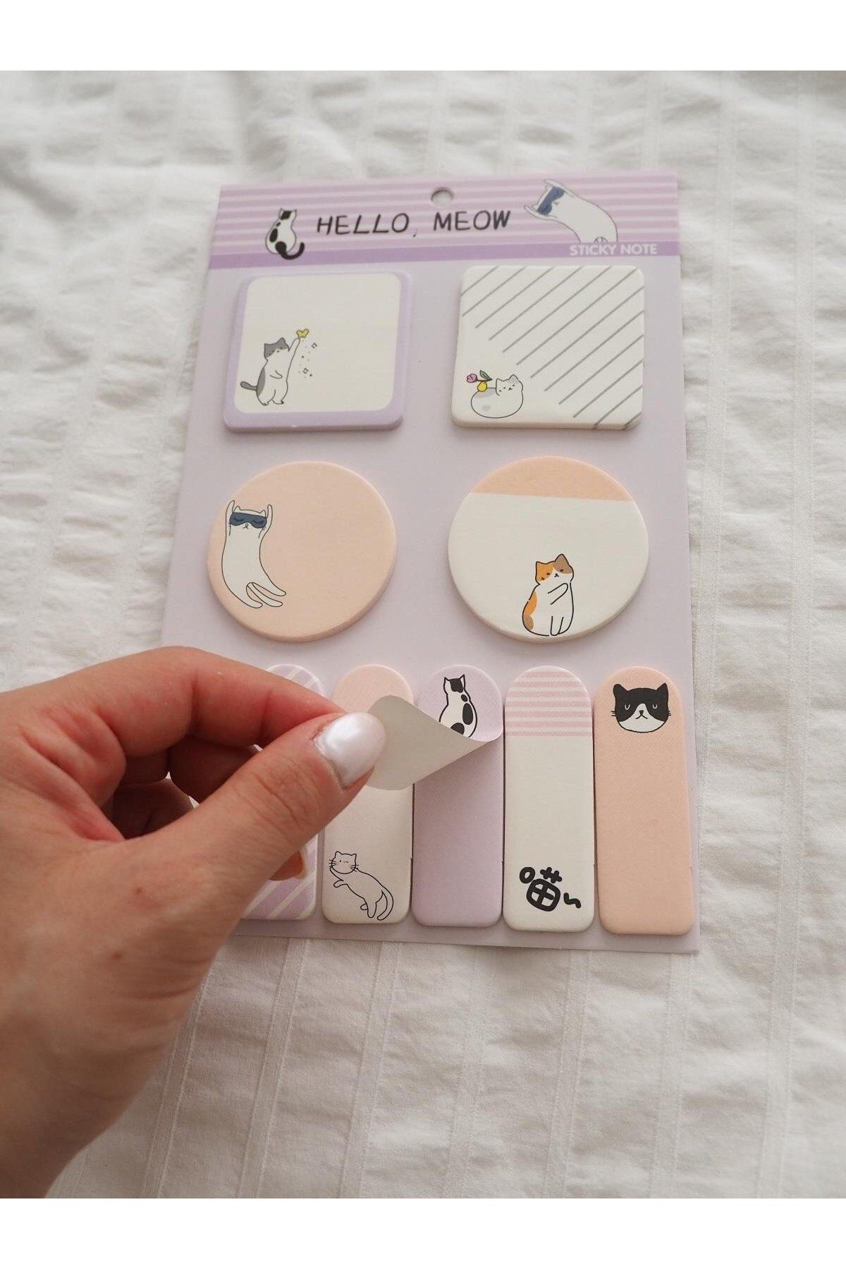 Planet Butik-Purple Cat Designed Post-it Set 3
