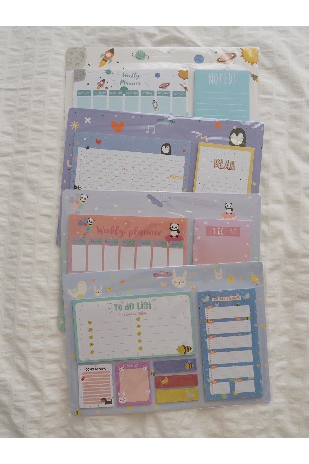Planet Butik-Panda Patterned Large Post-it Set - Weekly Planner Design 5