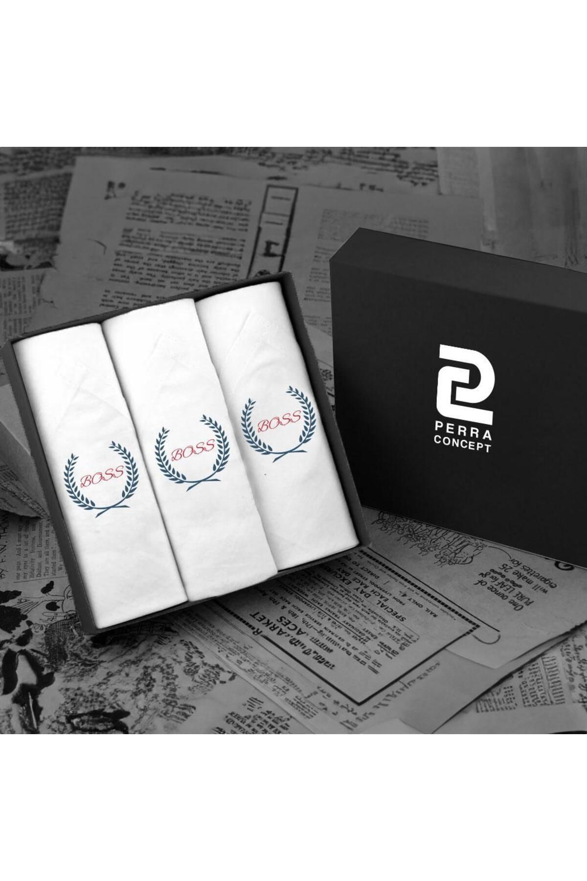 PERRA BABALAR GÜNÜ ÖZEL TASARIM MENDİL 3'LÜ SET